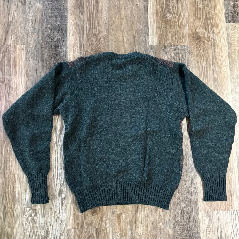 VTG 80s 90s Christopher Hayes Irish Shetland Wool Plaid Sweater Size L Fits M